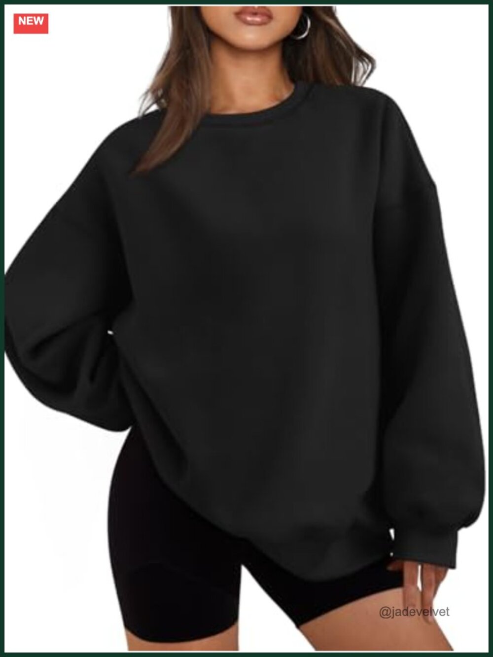 EFAN Womens Oversized Sweatshirt Crewneck Fleece Lined Pullover Casual